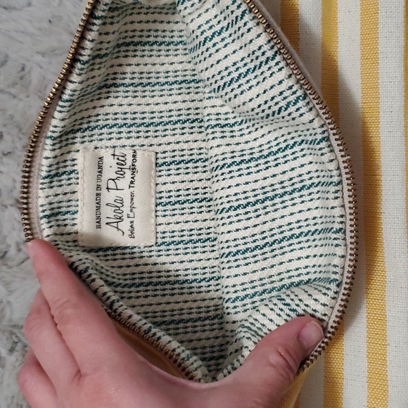 Akola Project yellow stripes clutch/make up bag - Picture 5 of 8